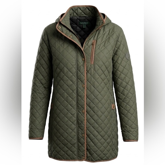 Lauren Ralph Lauren Jackets & Blazers - Lauren Ralph Lauren Quilted Jacket XXL Olive Green Hooded 3/4 Equestrian Coat